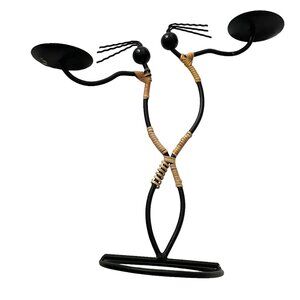 Laurids Lonborg Double Candle Holder Post Danish Modern Dancing Wire Figures